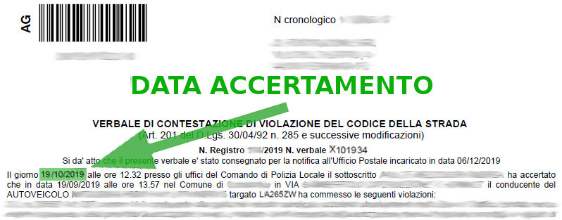 Immagine che descrive come recuperare la data